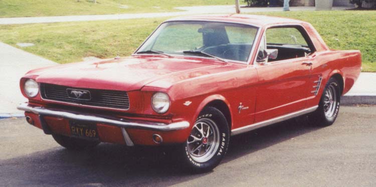 1966 Ford Mustang V8 Auto LHD Red exterior with standard black interior